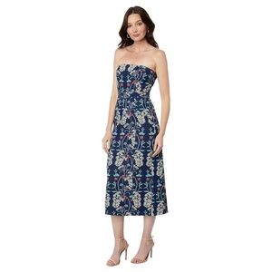 En Saison Opal Sleeveless Midi Dress in Denim Floral Size Small NWT